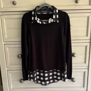 Adrianna Papell Built-In Shirt Knit Sweater